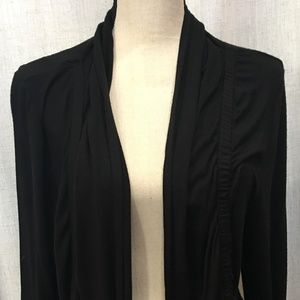 Spring + Mercer cardigan w/Ruffle Black knit open